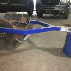 This is a roller crimper used to terminate cover crops